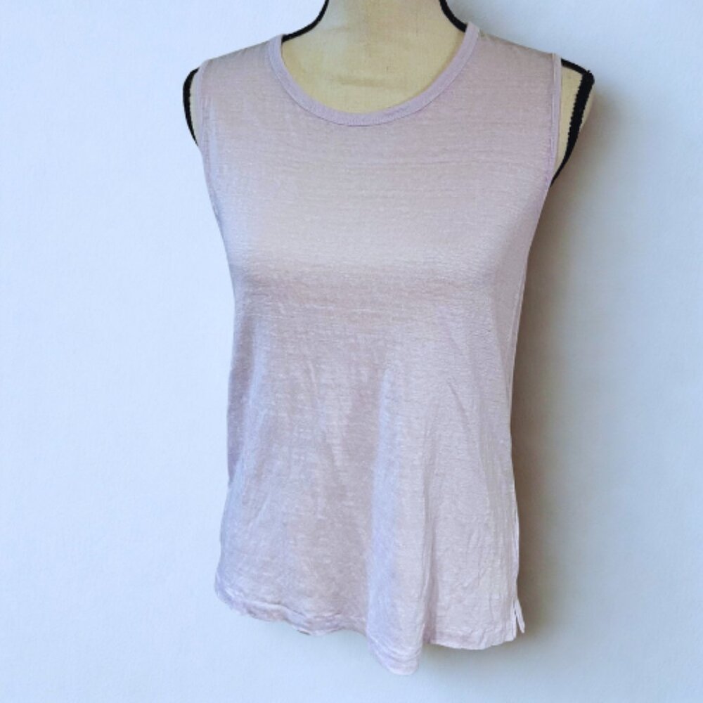 J.Crew 100% Linen Knit Tank Top S - Light Lavender - EUC